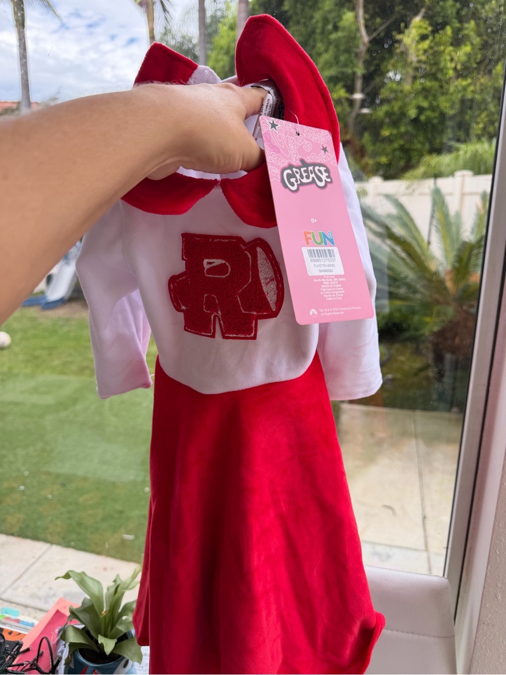 Grease Rydell High Cheerleader Costume Dress in Red and White
